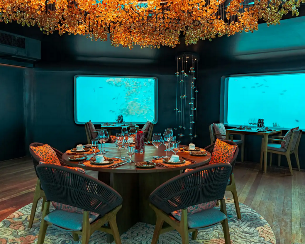 Bubbles · Underwater fine dining · all meals